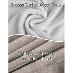 Sudadera con Capucha Unisex Vintage en Color Gris Taupe, Lavado Ácido, de Algodón Grueso, Estilo Desgastado, Tono Tierra, Streetwear - Product Image 5