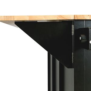 Carrello da Cucina Pieghevole con 5 Ruote, Piano in Legno di Gomma, Ante e Ripiani Interni, Isola da Cucina - Product Image 2