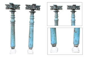 Artesanía Haswani, Pilar Sur de Madera Tallado a Mano Antiguo con Base de Piedra, Diseño Vintage de Herencia - Product Image 2