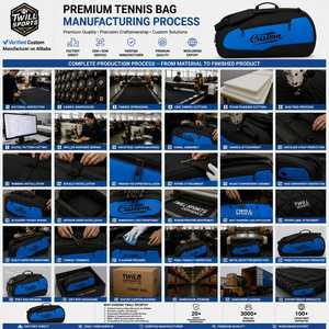 Sac de sport en toile bleue de luxe personnalisé, fermeture à glissière, design durable, résistant à l'eau, léger, portable, grande capacité - Product Image 6