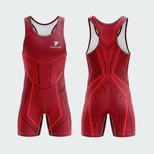 New Arrival Light Weight Breathable Stretch Durable <b>Weightlifting</b> Men's Wrestling <b>Singlets</b> Quick Dry Comfortable Fit - Product Image 4