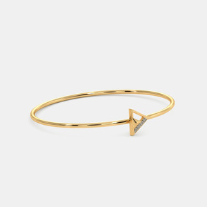 Bracelet ouvert en or avec flèche triangulaire géométrique et diamants ronds cultivés en laboratoire - Product Image 5