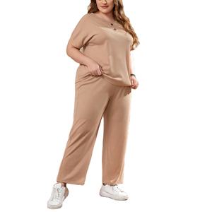 Conjunto de moda de verano para mujer Nueva camiseta suelta de manga corta de dibujos animados con pantalones de pierna ancha Conjunto de ropa informal de dos piezas para niñas de BD - Product Image 3