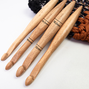Wooden <b>Crochet</b> <b>Hook</b> Large Size Simple Design Multifunctional Knitting Tool Durable Eco-Friendly Handmade - Product Image 1