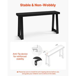 Mesa Consola Rectangular Moderna de Madera de 56 Pulgadas, Estrecha y Larga, con Función de Escritorio, para Entrada o Detrás del Sofá - Product Image 6