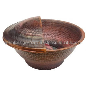 Cuivre Pied Rituel Bain Pédicure Profonde Spa Bol Repose-pieds Cuivre antique martelé Pédicure bol pour massage corporel - Product Image 4