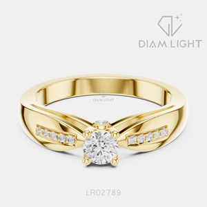 Bague de fiançailles en or blanc 14 carats avec diamant de laboratoire rond de 0,21 carat, certifié IGI, couleur F+, clarté VS+, bague de promesse pour femme - Product Image 5