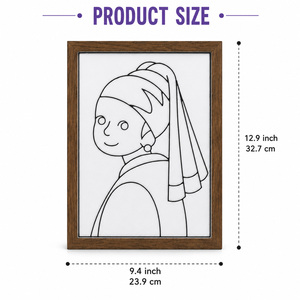 3D Velvet Art Kit DIY Painting Kit the Girl with a Pearl Earring with Acrylic <strong>Paints</strong> Brush <strong>Frame</strong> EN71 ASTM D-4236 - Product Image 2
