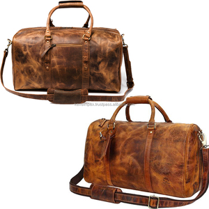 Sacs de voyage en cuir véritable de qualité supérieure, couleur marron, pour week-end, nuitée, sport, gym, pour hommes, USA - Product Image 3