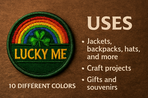 Lot de 100 écussons Lucky Me de 2,5 pouces, 10 couleurs disponibles, badges brodés thermocollants DIY de haute qualité - Product Image 5