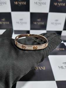 Luxury Screw Motif Moissanite Bangle 925 Sterling <b>Silver</b> Rose Gold Plated Iced Out <b>Cuff</b> <b>Bracelet</b> Unisex Passes Diamond Tester - Product Image 2