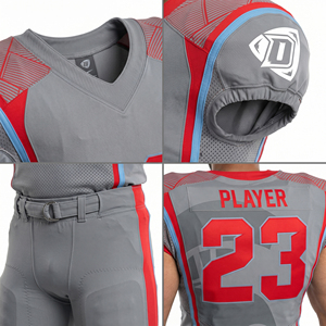 Uniforme de Fútbol Americano Personalizado para Niños, al por Mayor, OEM, B2B, Conjunto de Jersey sin Mangas de Malla Elástica y Pantalones Acolchados con Nombre del Equipo - Product Image 3
