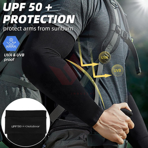 Manches de bras longues en polyester de couleur unie pour hommes, protection UV UPF50+, compression, rafraîchissement, sport, SPARKWELL INDUSTRIES - Product Image 2