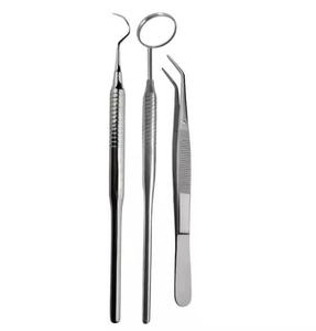 Kit de Exploración Dental/Conjunto de Diagnóstico Básico de 3 Piezas, Clase I, Manual, Acero Inoxidable, Empuñadura Ergonómica - Product Image 4