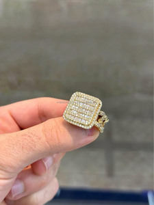 Moissanite Champion <b>Ring</b> <b>Iced</b> Hip Hop Engagement and Wedding <b>Ring</b> 925 Sterling Silver Rhodium Plated Custom Made Gift - Product Image 3