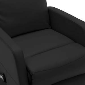 Fauteuil inclinable noir en similicuir avec siège unique, structure en fer et contreplaqué - Product Image 6