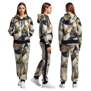 Conjunto Deportivo Unisex de Lujo, Personalizado, de Secado Rápido, Transpirable, de Poliéster/Algodón, con Capucha, Cintura Elástica, Estampado por Transferencia de Calor - Product Image 2