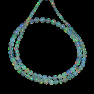 Ópalo Etíope AAA+ de 3mm-5mm, Cuentas Redondas Lisas, Ópalo Welo Etíope Natural de Alta Intensidad, Piedra Preciosa Suelta para Joyería - Product Image 3