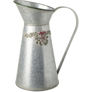 Vase Pichet Vintage en Métal Galvanisé avec Poignée, Style Ferme, pour Décoration Maison, Jardin et Table - Product Image 1