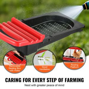 Nuovo Nido per Galline a 3 Scomparti da 15 a 30 Pollici in Metallo Resistente alla Corrosione, Cassette di Nidificazione Inclinate Stabili Tipo A per Allevamento di Polli - Product Image 6