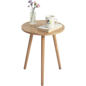 Rustic Round Wooden <b>Coffee</b> <b>Table</b> With Turned <b>Leg</b> Base Handmade Living Room Furniture Antique Style Side <b>Table</b> - Product Image 5