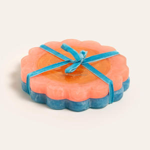 Posavasos de bambú hechos a mano, posavasos de bambú natural sostenible con elegante base de resina, de Fashion Craft India - Product Image 2