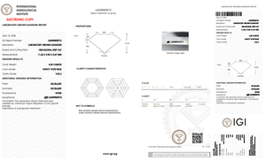 Diamante Cultivado en Laboratorio D Gleam Jewels Hexagonal de 4.39CT, Azul Intenso VVS2 |   Corte en Escalones Certificado por IGI para Joyería Personalizada - Product Image 2