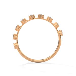 แหวนโรสโกลด์สุดหรูประดับเพชรทรงมรกตที่สร้างขึ้นในห้องปฏิบัติการ เหมาะสำหรับวันครบรอบแต่งงานและโอกาสพิเศษ - Product Image 3