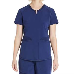 Ensemble d'uniformes médicaux en tricot à col en V pour infirmières et laborantines (haut et pantalon) - Product Image 1