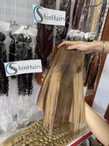 Extensions de cheveux humains vietnamiens 100% vierges non-Remy, couleur naturelle, super double drawn, soyeux, brillants, lisses, sans nœuds, sans perte - Product Image 4