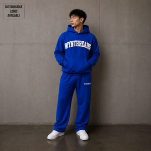 ชุดเซ็ต 2 ชิ้น ผ้าฟลีซหนาน้ำหนักมาก 350GSM 400GSM 450GSM แบบยูนิเซ็กซ์  เสื้อฮู้ดดี้โอเวอร์ไซส์และกางเกงขายาวสำหรับผู้ชาย - Product Image 3