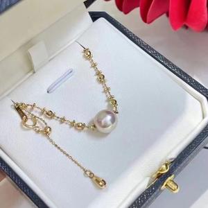 Collier en or 18 carats avec perle d'Akoya d'eau de mer scintillante comme une étoile avec une chaîne de fée lumineuse et une chaîne à fermoir - Product Image 3