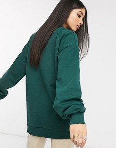 เสื้อสเวตเชิ้ตคอกลมโอเวอร์ไซส์สำหรับผู้หญิง สีพื้น แขนยาว ผ้าฝ้ายถัก 100% ระบายอากาศได้ดี เหมาะสำหรับใส่ลำลองในฤดูใบไม้ร่วง - Product Image 2