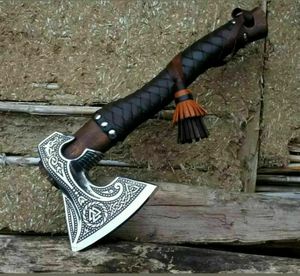 Best Value Hand Forged Stainless Steel Viking <b>Axe</b> with <b>Wood</b> Handle Valhalla Camping & Hunting Hatchet for Survival - Product Image 4