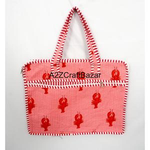 Handmade Classy Modern Laptop Bag 100% Cotton Hand Block <b>Print</b> Quilted Zipper Closure <b>Large</b> Breathable Lightweight - Product Image 4