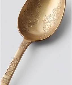 Cuillère de mariage en acier inoxydable à long manche, couleur or, motif gravé, écologique, pour cuisine, vaisselle et hôtellerie - Product Image 2