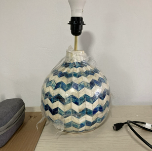 Lampes de table bohèmes en résine moderne avec motifs incrustés à la main, écologiques et durables, décoration intérieure pour Diwali - Product Image 3