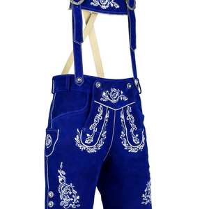 Shorts en cuir bleus authentiques pour hommes, style Oktoberfest, tailles européennes 46 à 60 - Product Image 1
