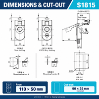 Loquet à levier de compression en alliage de zinc MS609 pour porte de coffret électrique industriel