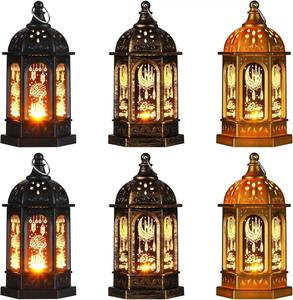 Linterna LED de Ramadán, Eid Mubarak, Lámpara de Mesa Islámica Hecha a Mano, Lámpara Colgante de Madera Vintage, Decoración para el Hogar, Regalo Festivo, Funciona con Batería - Product Image 4
