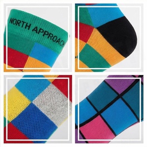 North Approach Crew <b>Socks</b> Striped Rainbow Pattern Breathable Knitted for Adults Summer Casual Wear - Product Image 4