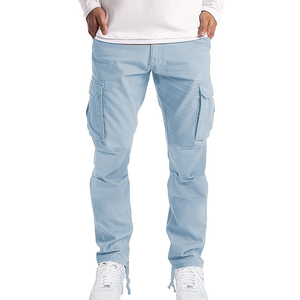 OEM Wholesale Men's Fashion Breathable Cotton Heavyweight Straight Cargo Pants Multi-Pocket Casual <b>Drawstring</b> <b>Trousers</b> 4 Seasons - Product Image 6