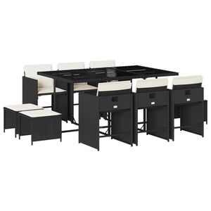 Ensemble de 10 ensembles de salle à manger de jardin noirs pour patio - Product Image 2