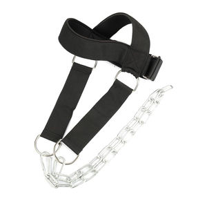 สายรัดคอและคางแบบปรับได้ บุด้วยนีโอพรีนอย่างนุ่ม พร้อมโซ่สำหรับออกกำลังกายคอและยกน้ำหนัก - Product Image 1