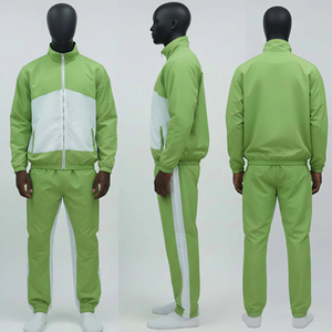 Unisex Mens Full <b>Zip</b> Tracksuit Colorblock Windbreaker Suit Athletic <b>Jogger</b> Set Lightweight Training Outfit Custom OEM - Product Image 5