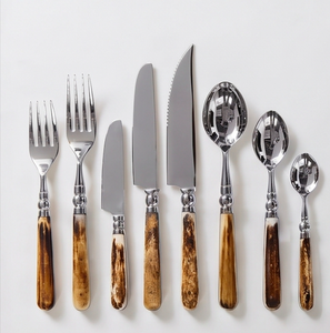 Juego de Cubiertos Vintage con Mangos de Resina, Cubertería de Acero Inoxidable Apta para Lavavajillas, para Bodas y Restaurantes - Product Image 1