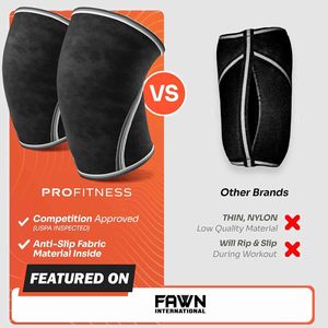 Genouillères de compression en néoprène Fawn International 7 mm - Protection professionnelle légère pour la musculation - Product Image 5
