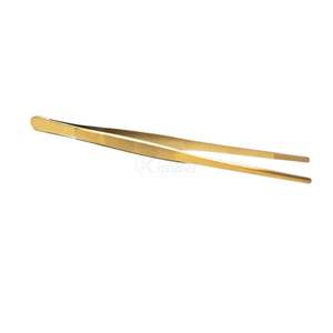 แหนบปลายกว้างเคลือบทอง สแตนเลสสตีล คีมจับอาหารสำหรับงานครัว ใช้สำหรับจัดแต่งอาหาร - Product Image 2