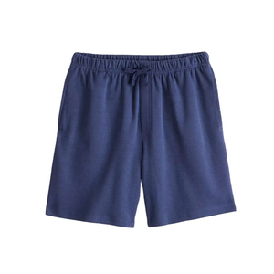 <b>Knee</b> Length Mid Waist Drawstring Solid Front Logo 100% Cotton Men Shorts Breathable Comfortable Casual Everyday - Product Image 1