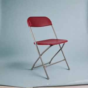 Modern Durable Portable Flat Back <b>Plastic</b> Folding <b>Chair</b> Wine Red for Kitchen Villa Outdoor Garden Park Use - Product Image 1